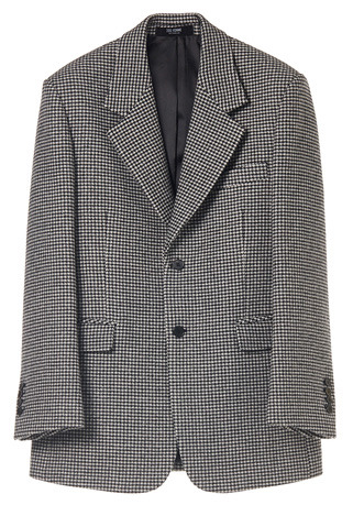 SEMI-OVER FIT™ HOUND-TOOTH CHECK SINGLE WOOL JACKET(JK-80)