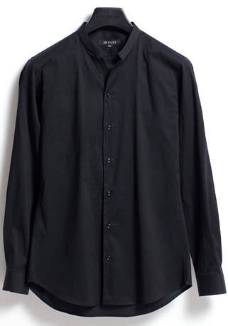 [206 HOMME]2020 S/S NEW COLLECTIONEDGE-COLLAR BLACK SLIM SHIRTS(SH-055)