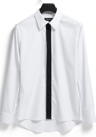 [206 HOMME]2020 S/S NEW COLLECTION&quot;HYBRID&quot;TIE-FAKE HYBRID WHITE SHIRTS(SH-087)