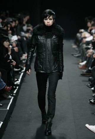 [206 HOMME]2009-10 F/W SEOUL COLLECTION&quot;GOTH RIDER&quot;277　　　　　　　　　　　　　　　　　　　　　　　　　　MUSTANG FUR DOUBLE ZIPPER JK