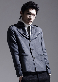 [206 HOMME]2007-08 F/W SEOUL COLLECTION 　　　　　　　　　　　MILLITARY LEATHER GREY JK