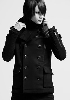 [206 HOMME]CASHMERE LEATHER PEA-COAT(JP-005)