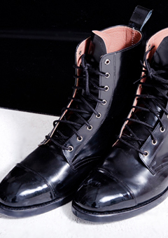 [206 HOMME]2020 S/S NEW COLLECTIONENAMEL COMBAT BOOTS (SS-041)