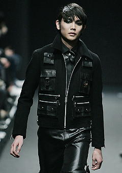 [206 HOMME]2009-10 F/W SEOUL COLLECTION&quot;GOTH RIDER&quot;CLIMBERISM CASHMERE &amp; LEATHER JK[1040]