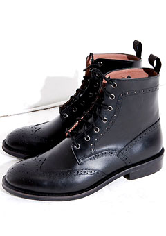 [206 HOMME]2020 S/S NEW COLLECTIONWING-TIP BLACK MID BOOTS(SS-044)