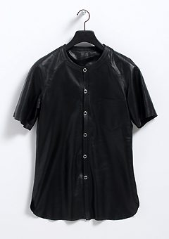 [206 LEATHER]　　　　　　　　　　　　　　　PUNCH-LEATHER BLACK SNAP SHIRTS