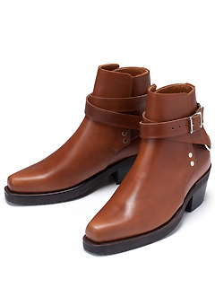 [206 HOMME]2020 S/S NEW COLLECTIONBROWN CROME BELTED ANKLE BOOTS (SS-026)