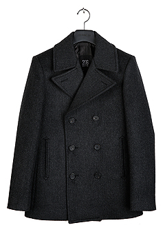 [206 HOMME BY JLDCLASSIC]HAND-MADE™ DARK-GRAY CASHMERE WOOL PEA-COATMAN+WOMAN(CASHMERE 20% + WOOL 80%)(CT-078)