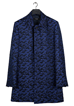 [206 HOMME]2019-20 F/W NEW COLLECTIONHAND-MADE™ CAMOUFLAGE BLUE TAILORED HIDDEN COAT(CT-024)