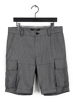 [206 HOMME]MILLITARY™ HOUND&#039;S-CHECK GRAY CARGO SHORT PANTS(BT-015)