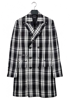 [206 HOMME]2014-15 F/W NEW COLLECTIONHAND-MADE™ DOUBLE CHECK 3-BUTTON 2-POCKET COAT(REAL WOOL 100%)MAN + WOMAN(CT-086)