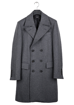 [206 HOMME BY JLDCLASSIC]&quot;POLO&quot; DOUBLE GRAY COAT(CASHMERE 20% + WOOL 80%)MAN + WOMAN(CT-058)