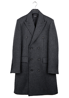 [206 HOMME]2014-15 F/W NEW COLLECTIONHAND-MADE™ DOUBLE GRAY WOOL-FELT COAT(CASHMERE 20% + WOOL 80%)MAN + WOMAN(CT-104)