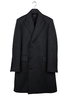 [206 HOMME]2014-15 F/W NEW COLLECTIONHAND-MADE™ DOUBLE CHARCOAL-GRAY WOOL-FELT COAT(CASHMERE 20% + WOOL 80%)MAN + WOMAN(CT-103)