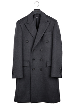 [206 HOMME]2014-15 F/W NEW COLLECTIONHAND-MADE™ DOUBLE CHARCOAL-GRAY WOOL LONG COAT(CASHMERE 20% + WOOL 80%)MAN + WOMAN(CT-089)