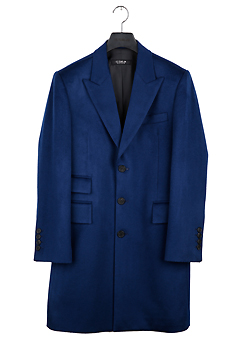 [206 HOMME]2015-16 F/W NEW COLLECTIONHAND-MADE™ SINGLE BLUE 3-BUTTON 2-POCKET COAT(CASHMERE WOOL 100%)MAN + WOMAN(CT-129)
