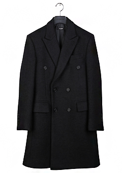 [206 HOMME]2014-15 F/W NEW COLLECTIONHAND-MADE™ DOUBLE BLACK BOCASI-WOOL COAT(CASHMERE 20% + WOOL 80%)MAN + WOMAN(CT-099)