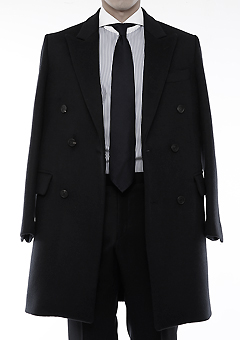 [206 HOMME]2014-15 F/W NEW COLLECTIONHAND-MADE™ PERFECT-FIT® DOUBLE BLACK CASHMERE WOOL COAT(CASHMERE 20% + WOOL 80%)MAN + WOMAN(CT-117)