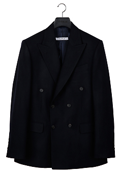 SUIT-SET™ HAND-MADE™ HOSI-STICH DEEP NAVY DOUBLE TAILORED(ITALY SUPER 150&#039;S LUXURY WOOL®)(JK-010)