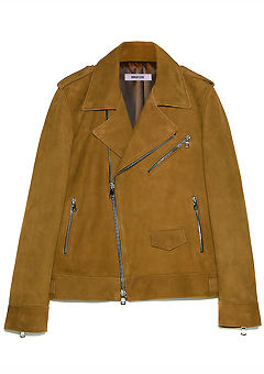 [206 HOMME BY JLDCLASSIC]CAMEL-SUEDE ITALY HIDDEN-BUTTON BIKER