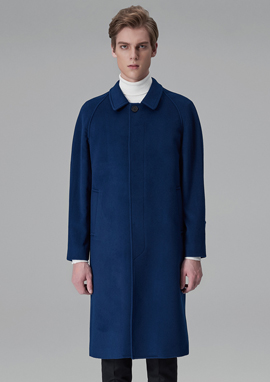 [206 HOMME]HAND-MADE™ OVER-FIT NAGRANG BLUE LONG COAT(CASHMERE WOOL 100%)MAN + WOMAN(CT-132)