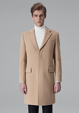 [206 HOMME]2015-16 F/W NEW COLLECTIONHAND-MADE™ CREAM-BEIGE HOSI-STICH SLIM-FIT COAT(CASHMERE 20% + WOOL 80%)MAN + WOMAN(CT-140)