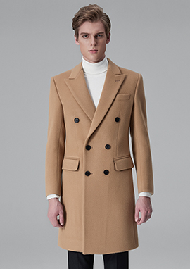 [206 HOMME]2015-16 F/W NEW COLLECTIONHAND-MADE™ BEIGE SLIM-FIT DOUBLE COAT(CASHMERE 20% + WOOL 80%)MAN + WOMAN(CT-145)