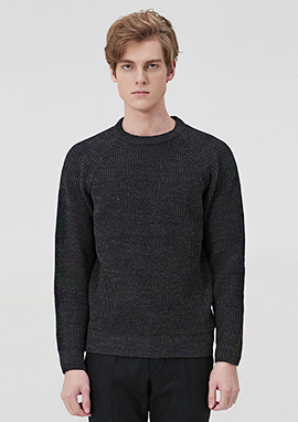 [206 HOMME]2015-16 F/W NEW COLLECTIONNAGRANG™ WOOL CHARCOAL-GRAY ROUND-KNIT(2가지색상-차콜그레이,네이비)