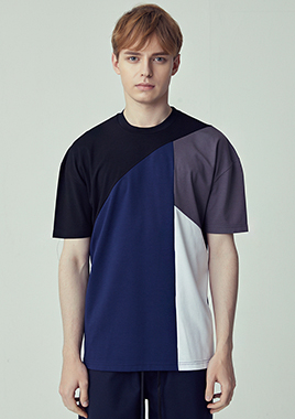 [206 HOMME]2018 S/S  NEW  COLLECTIONSEMI-OVER FIT™ 4-BLOCK NAVY T(UNISEX)(18SSTH-035NY)