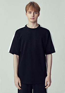 [206 HOMME]2018 S/S  NEW  COLLECTIONSEMI-OVER FIT™ BLACK &amp; WHITE LINE T(UNISEX)(18SSTH-012BW)