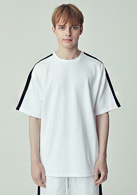 [206 HOMME]2018 S/S  NEW  COLLECTIONSEMI-OVER FIT™ WHITE &amp; BLACK LINE T(UNISEX)(18SSTH-012WB)