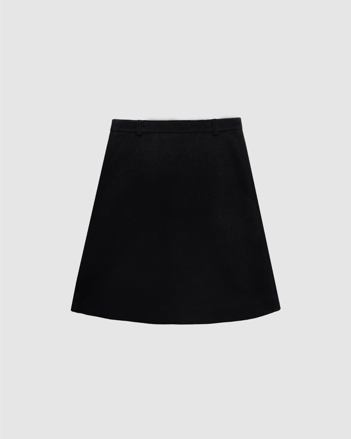 Wool Half Skirt - Black