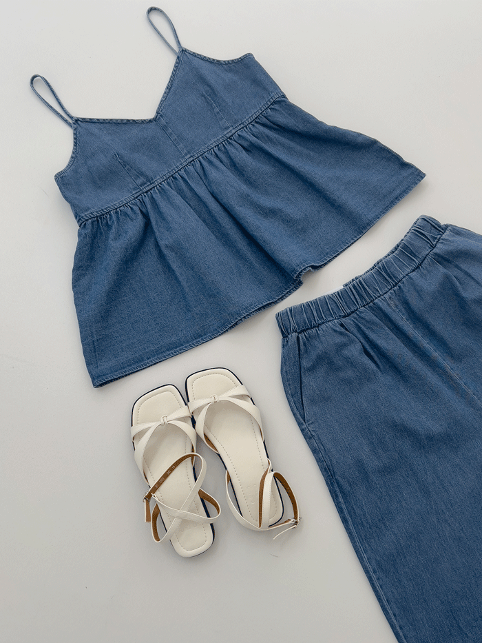 [Jungcheong version] Summer frill bustier sleeveless. - INCHANT ME
