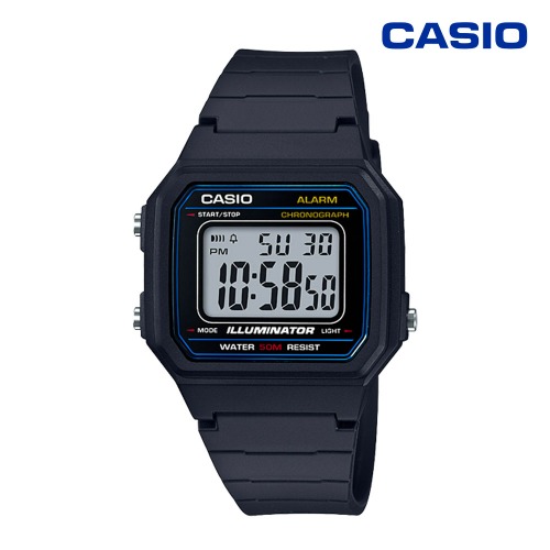 [카시오 CASIO] W-217H-1AVDF 레진 밴드 심플 전자 손목시계
