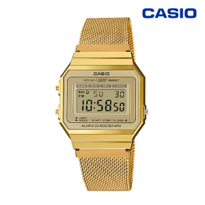 [카시오 CASIO] A700WMG-9ADF (37.4×35.5mm) 빈티지 수퍼슬림 골드 메쉬밴드 디지털 손목시계