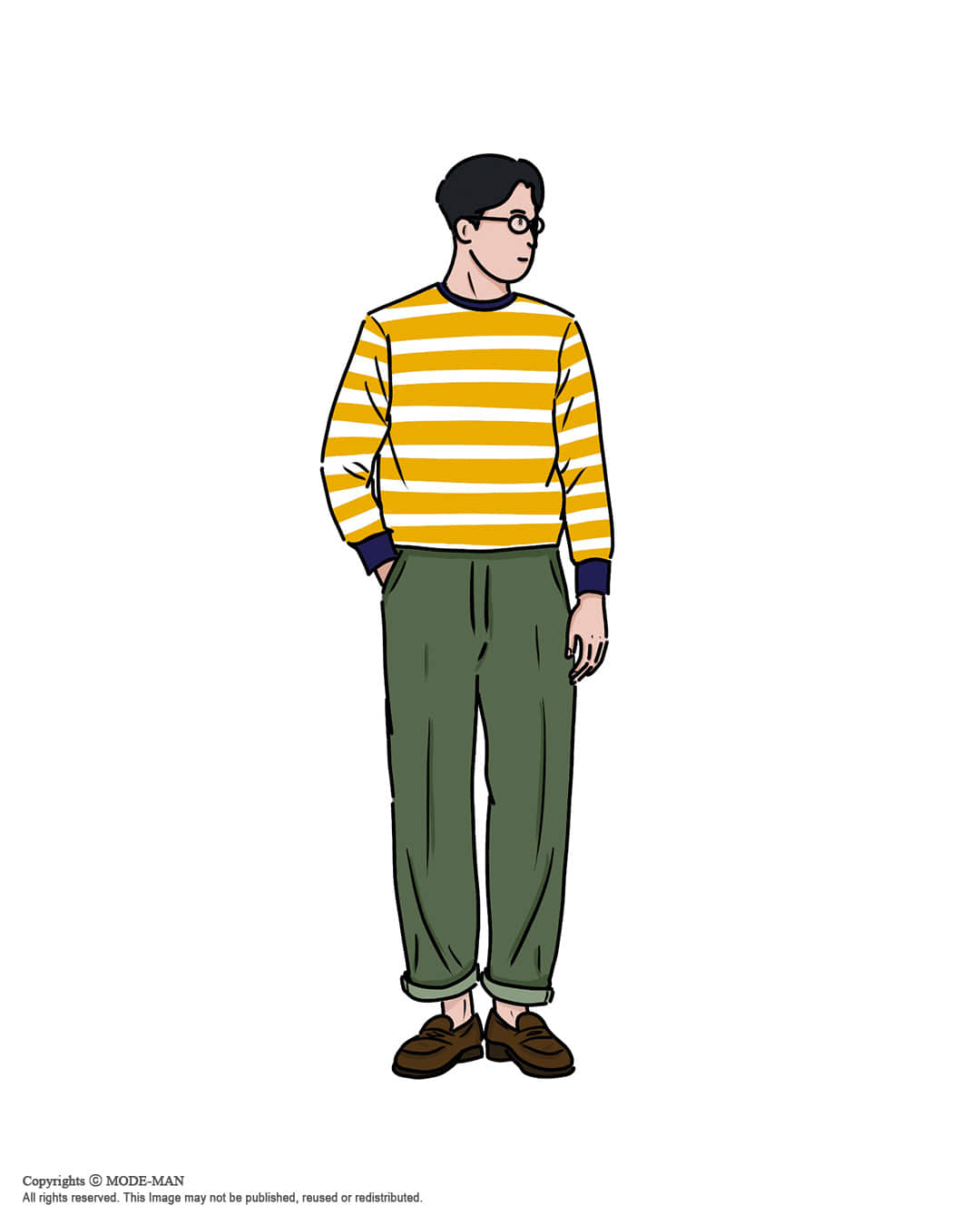 [STYLING] STRIPED CREW NECK TEE ILLUSTRATION STYLING