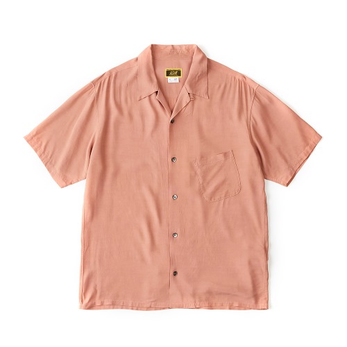 ADDICT CLOTHES ACV-SH02SS-RY Pink Rayon Slant Pocket Open Collar S/S Shirts