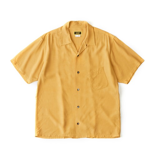 ADDICT CLOTHES ACV-SH02SS-RY Yellow Rayon Slant Pocket Open Collar S/S Shirts