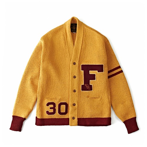 FULLCOUNT 3008 Mustard Hust Wool Letterman Cardigan