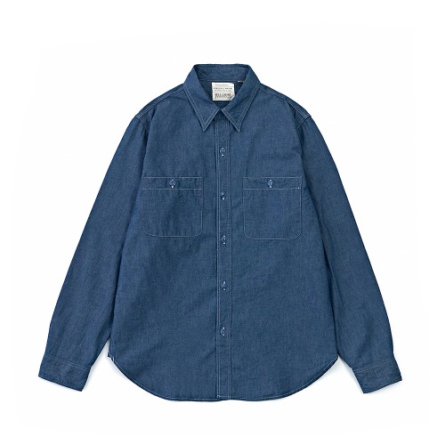 FULLCOUNT 4810 Blue Basic Chambray Shirts