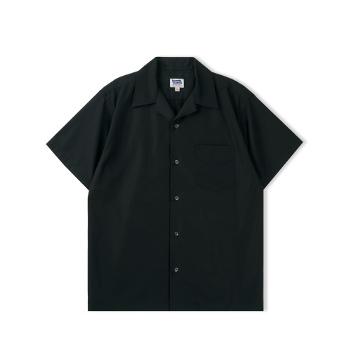 PHERROW'S 24S-PIS2 Black Open Collar S/S Shirts
