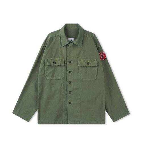 FULLCOUNT 4082-1 Olive Drab Utility L/S Shirt