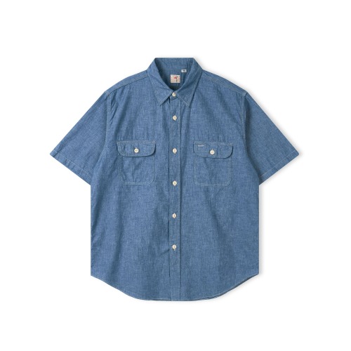 SUGAR CANE & CO. SC37941 A.Blue Chambray S/S Work Shirt