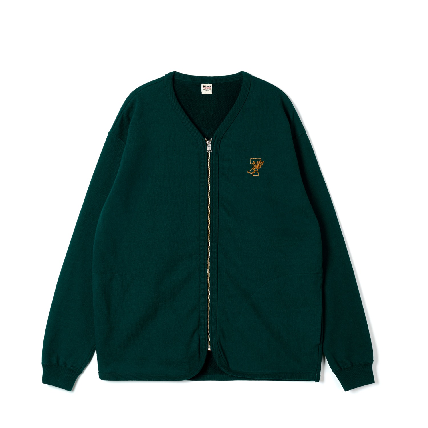 BARNS OUTFITTERS BR-24376 Green 90s Sweat Zip Cardigan