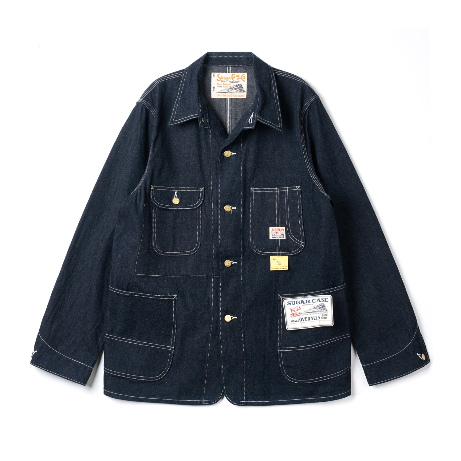 SUGAR CANE & CO. SC15655 A.Navy 11oz Blue Denim Work Coat