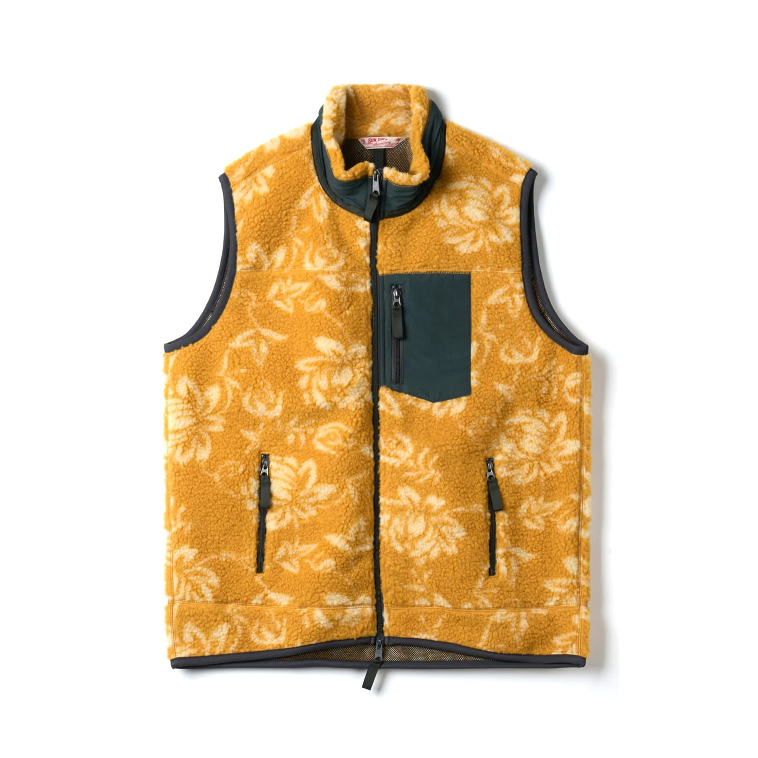 SUN SURF SS15667 Beige Boa Vest Island Flower