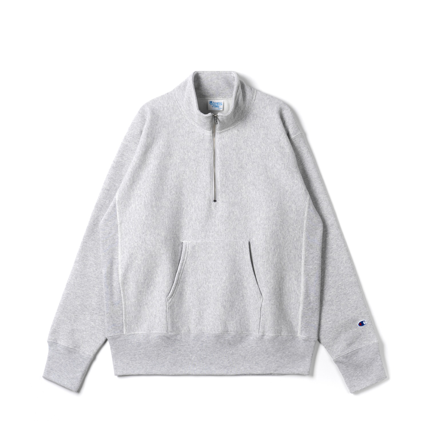 CHAMPION JAPAN C3-Y017 Silver Grey Reverse Weave Half Zip Sweatshirt