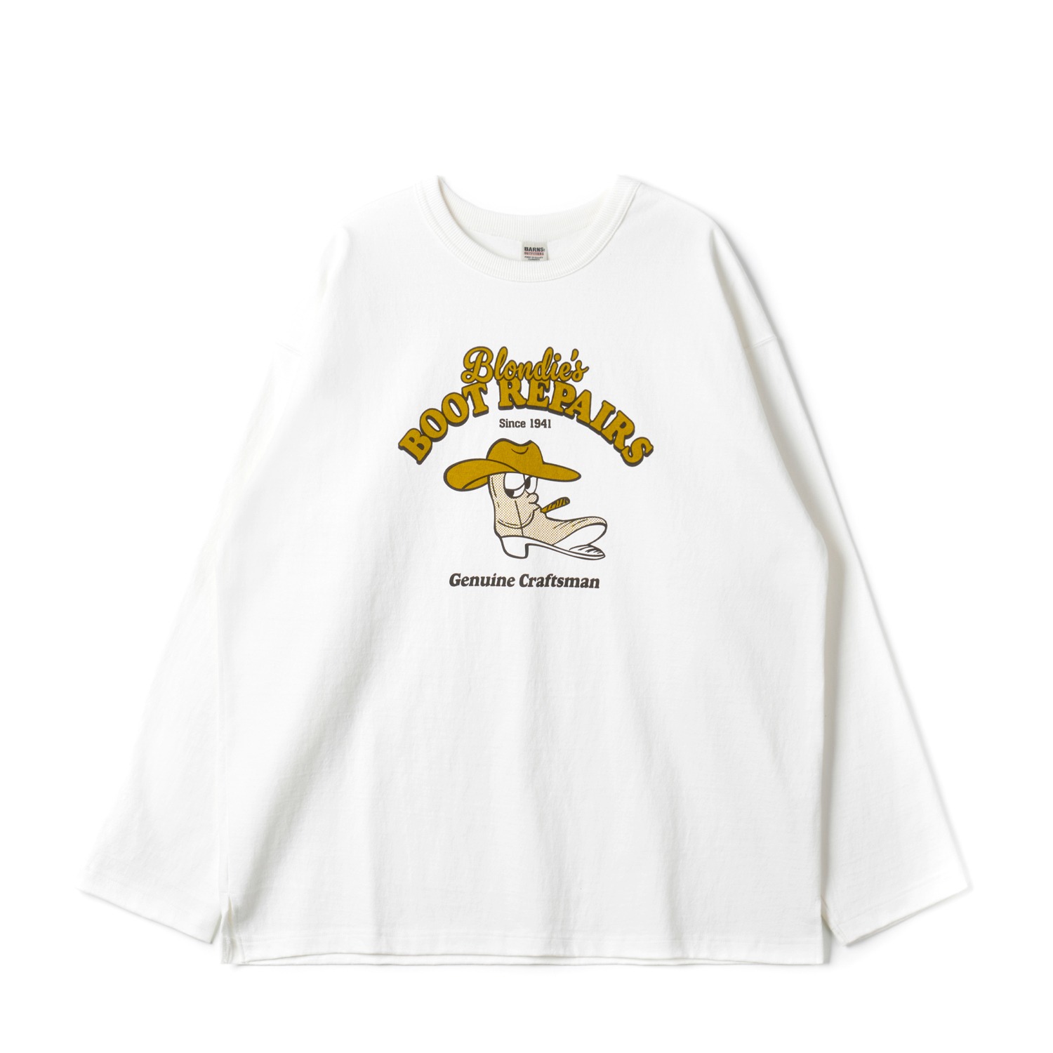 BARNS OUTFITTERS BR-24403 White 90's Big 9 Sleeve PT T-Shirts