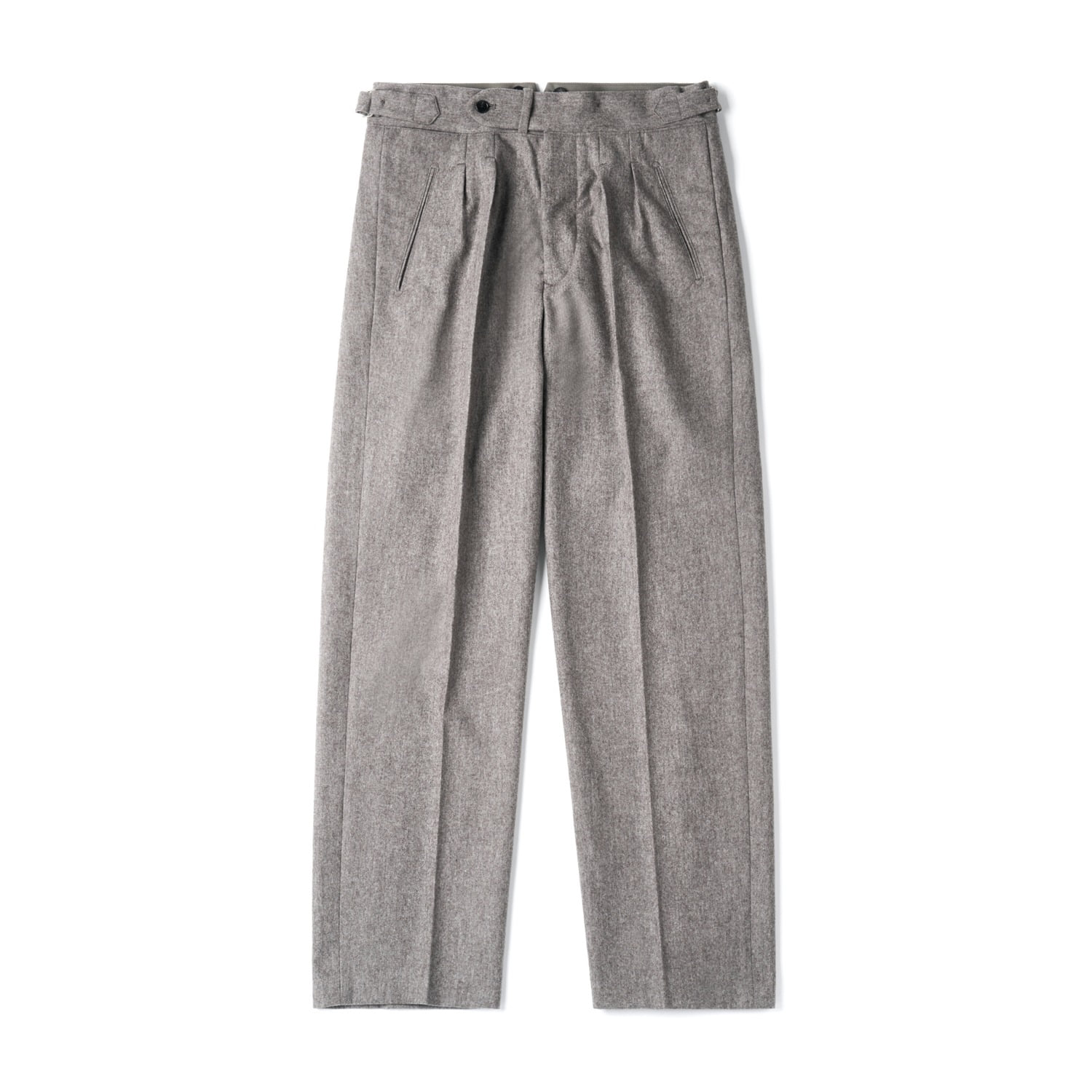 OLD JOE 242OJ-PT05 Taupe Double Pleated Smarty Trouser