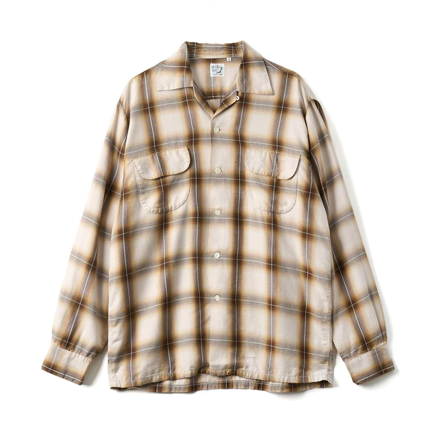ORSLOW 01-8080-154 Brown Check Ombre Shirt